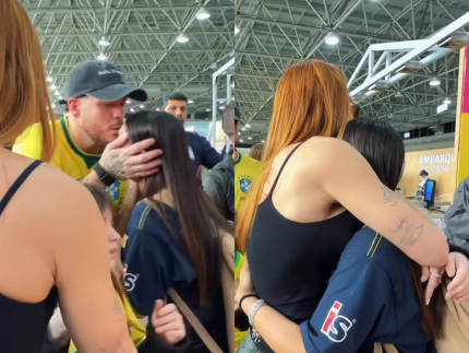Thaís Vasconcellos e Ferrugem em registros relacionados à despedida de Júlia